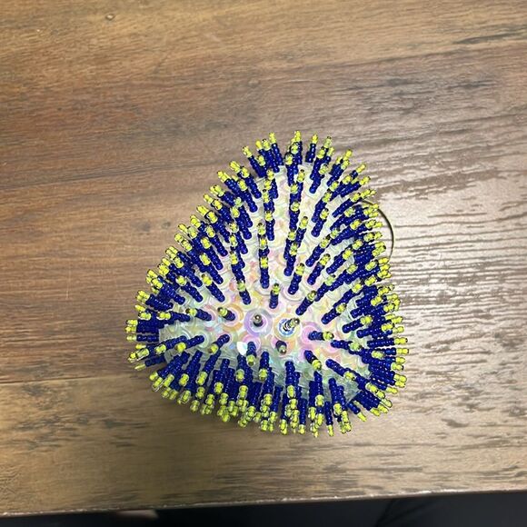 Handmade Christmas Triangular Sequin Ornament - Picture 2 of 3